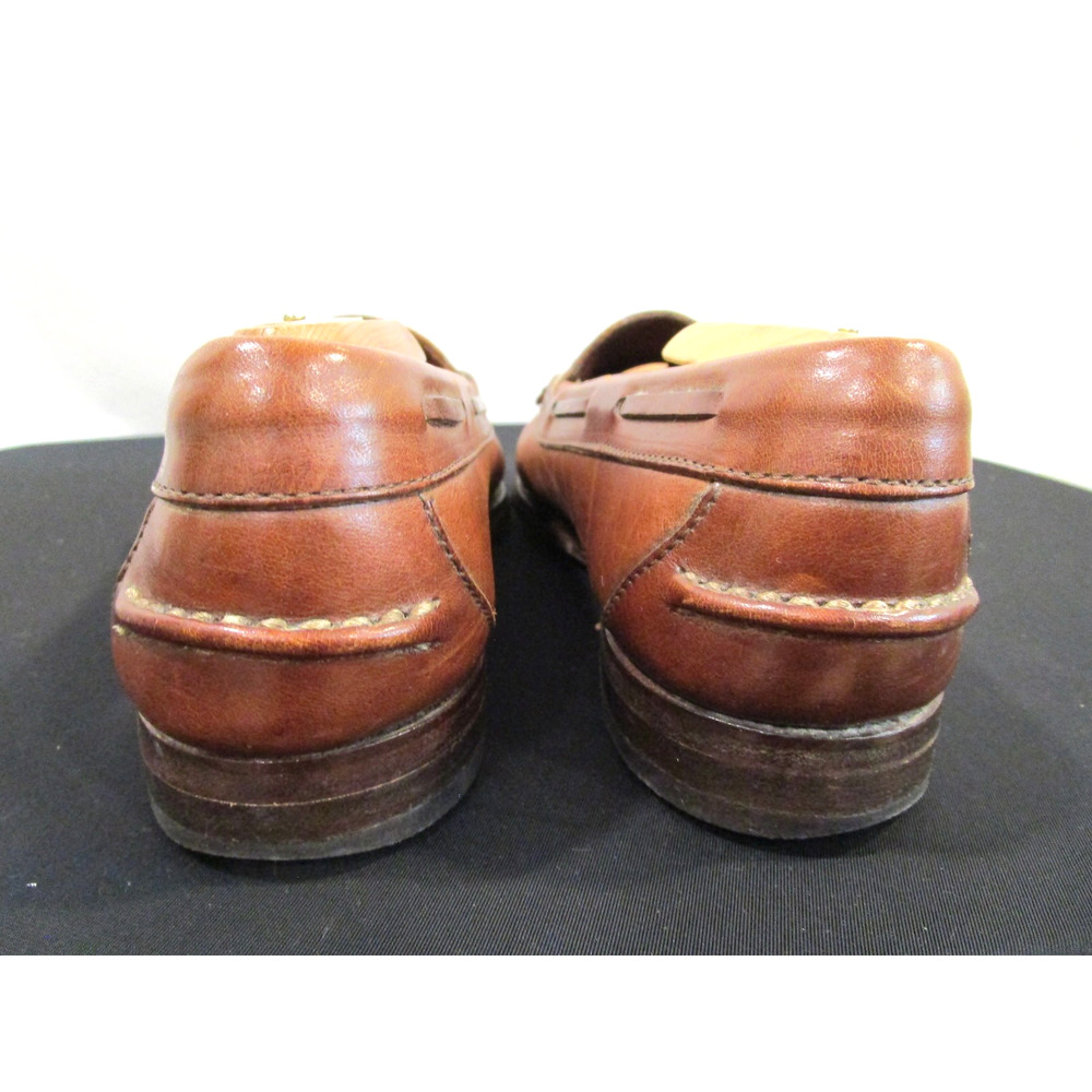 Vintage Polo Ralph Lauren Brown Leather Bench Made Tassel Loafers Men Sz 8.5 D - Picture 7 of 11